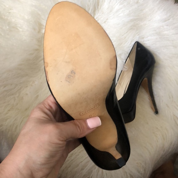 COACH Nappa Leather Buffy Black Heels - Picture 11 of 16